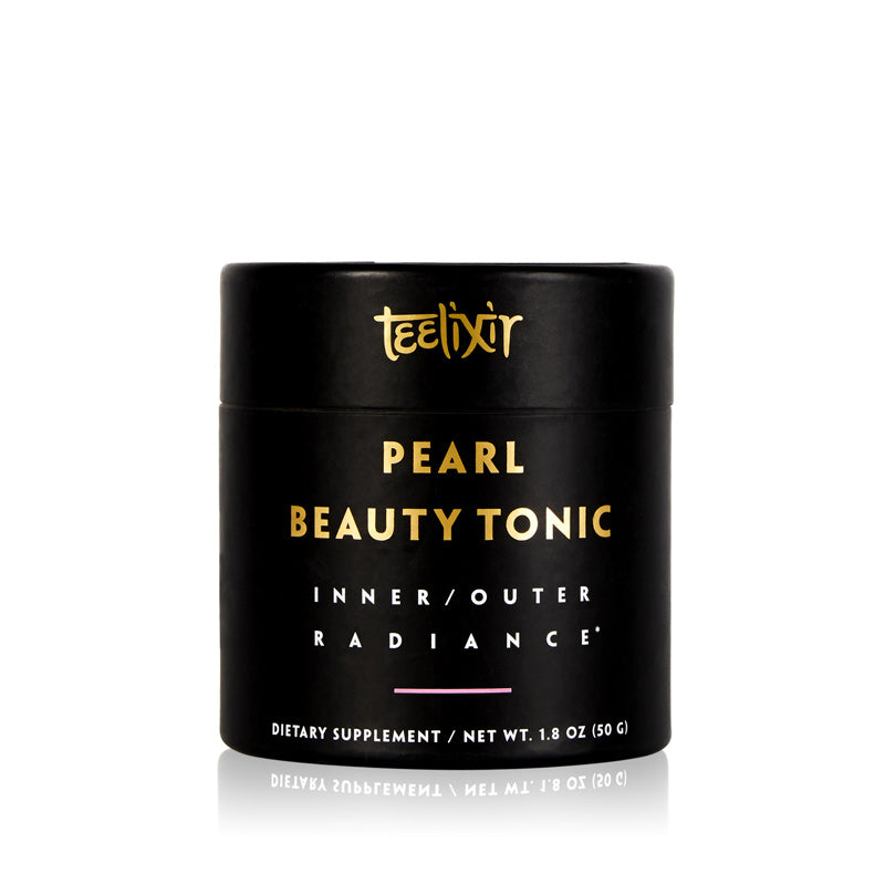 Teelixir Pearl Beauty Tonic hydrolysed levigated 10:1 extract powder highly bioavailable absorbable mineral and calcium supplement nourish skin hair nails inner outer glow hydration reduce stress calm the mind relax sleep better